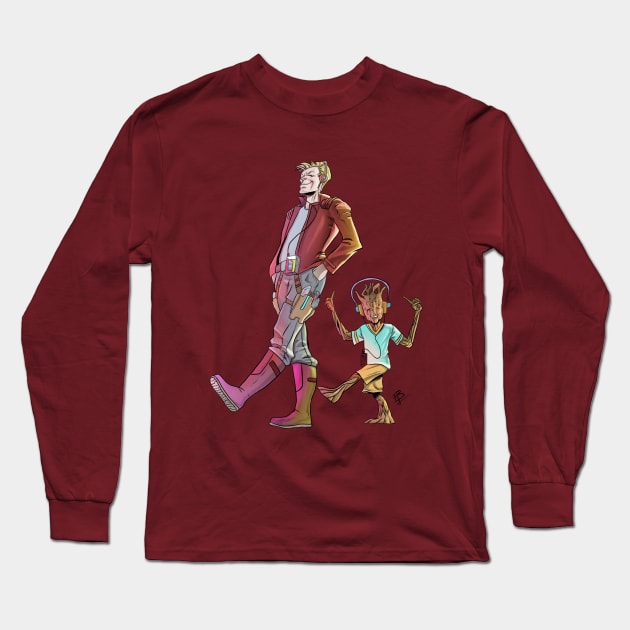 Star Lord And Groot Long Sleeve T-Shirt by Lugli Store